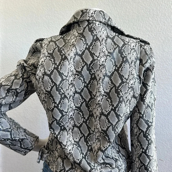 BLANKNYC Snake Print Faux-Leather Moto Jacket - Picture 8 of 10